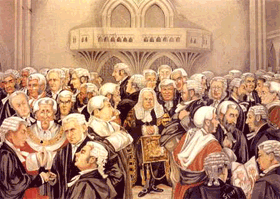 18th-Century mass of white-wigged gentlemen